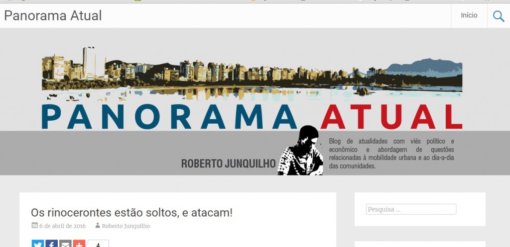 Panorama Atual, blog do jornalista Roberto Junquilho na revista eletrônica Século Diário