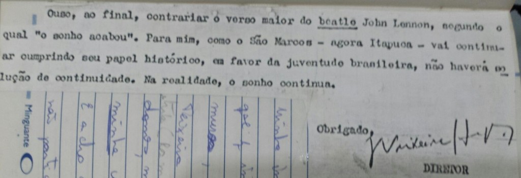 No bilhete de despedida aos alunos a expectativa de que "o sonho não terminou". Reprodução cedida pela Clarissa Thomé.