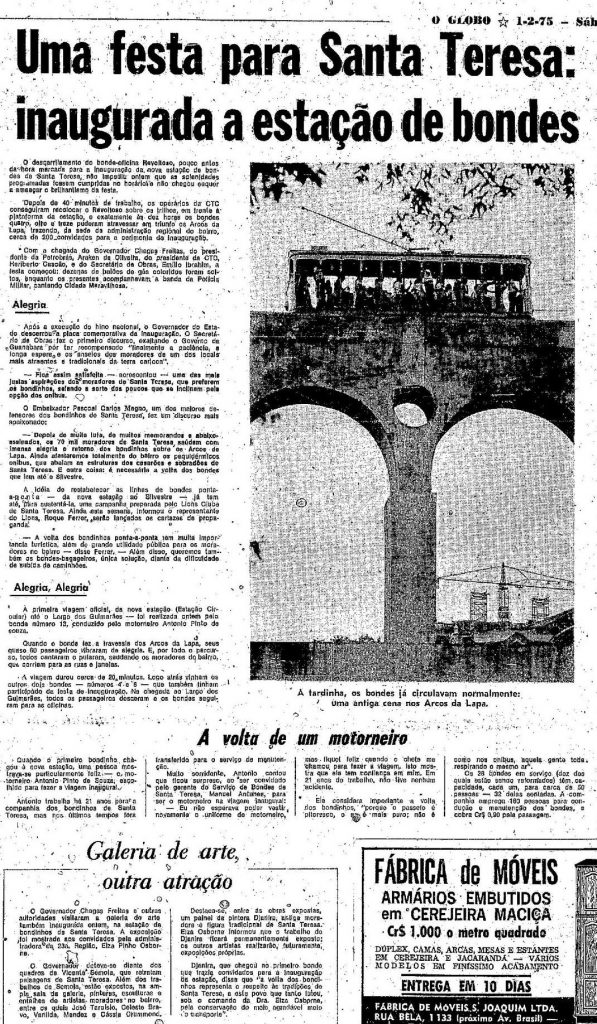 Reportagem de O Globo 01 de fevereiro de 1975