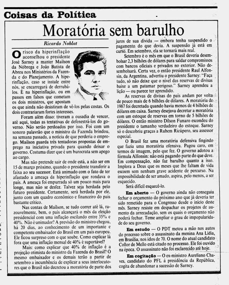 Jornal do Brasil, edição de 12 de agosto de 1988