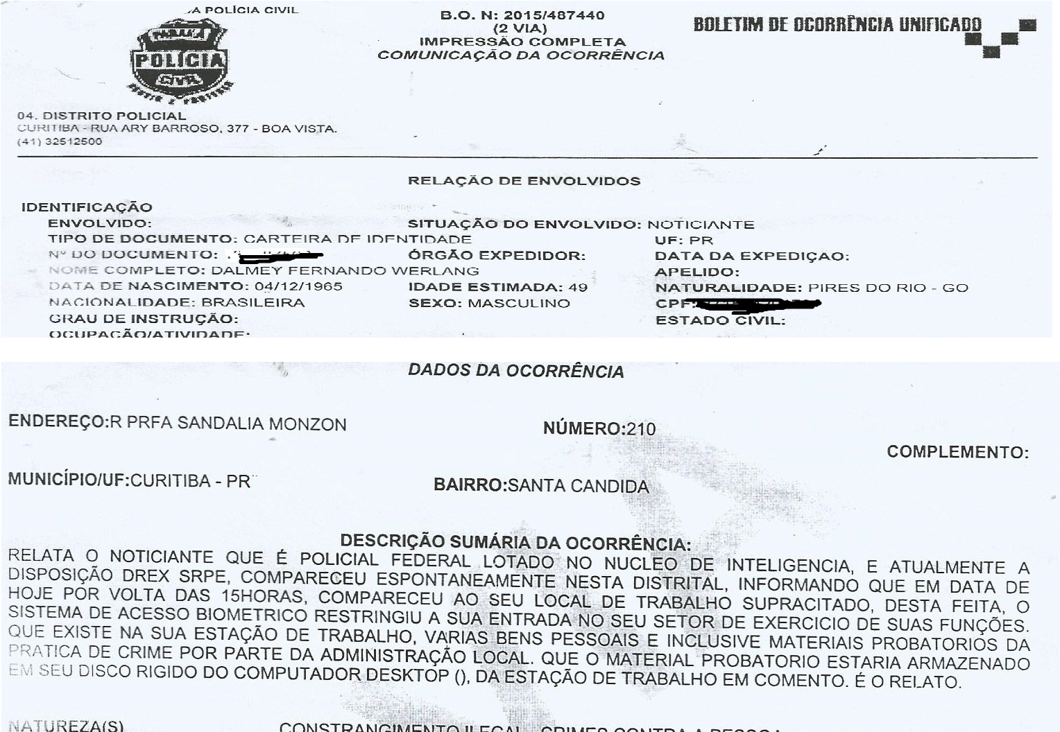 Boletim De Ocorrência Por Perda De Documentos