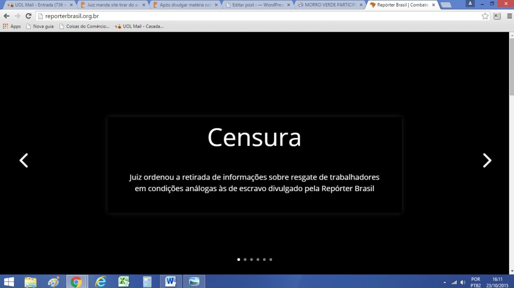 Denuncia do Site reporterbrasil.org.br- reprodução