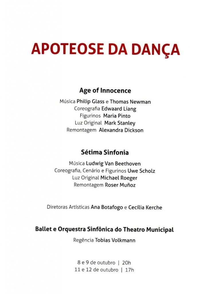 Cartaz com resumo da programação afixado na entrada do Theatro Municipal - Reprodução