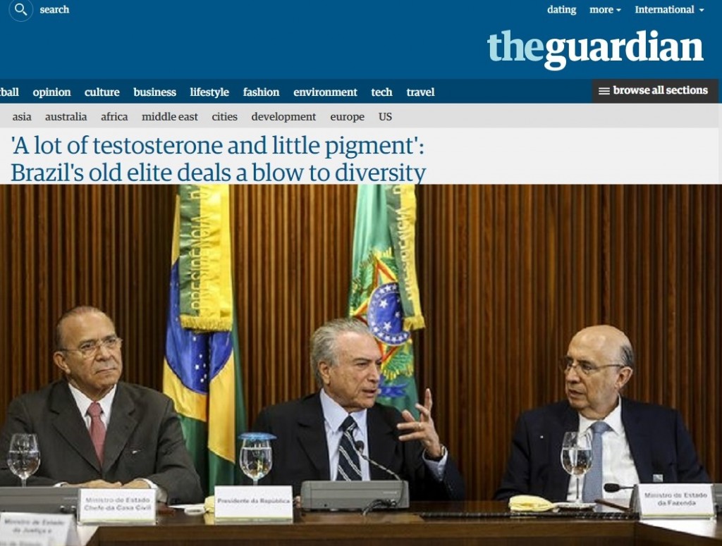 Reprodução do artigo na página do The Guardian