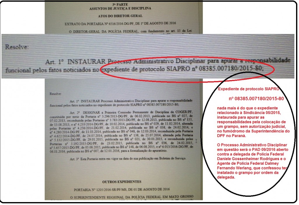 Na Portaria qwue instaurou o PAD contra a delegada Daniele as informações são dissimuladas.